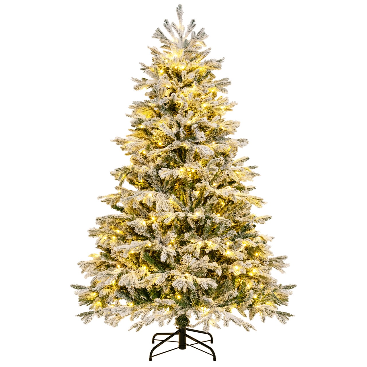 Artificial Pre-lit Christmas Tree Hinged Xmas Tree With Warm White Led Lights